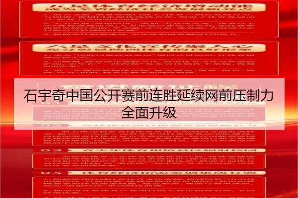石宇奇中国公开赛前连胜延续网前压制力全面升级